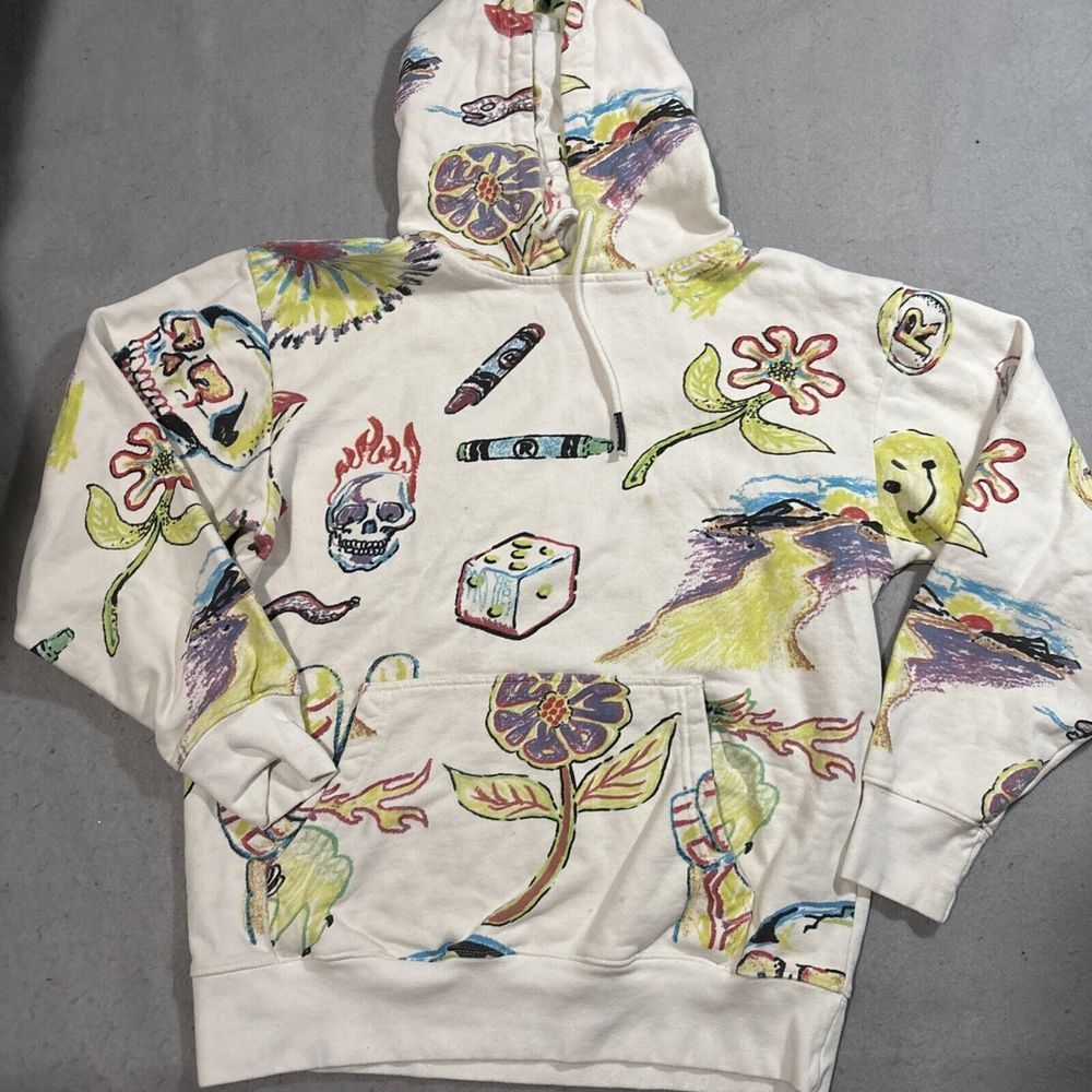 MARKET SMILEY Graphic Hoodie & Sweatpants‎ MEDIUM Long Sleeve Crayon Dice Pocket